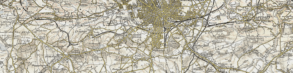 Old map of Little Horton in 1903