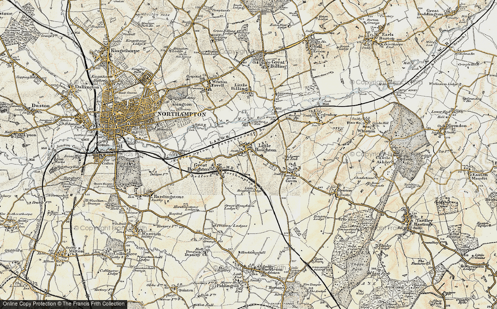 Old Map of Little Houghton, 1898-1901 in 1898-1901