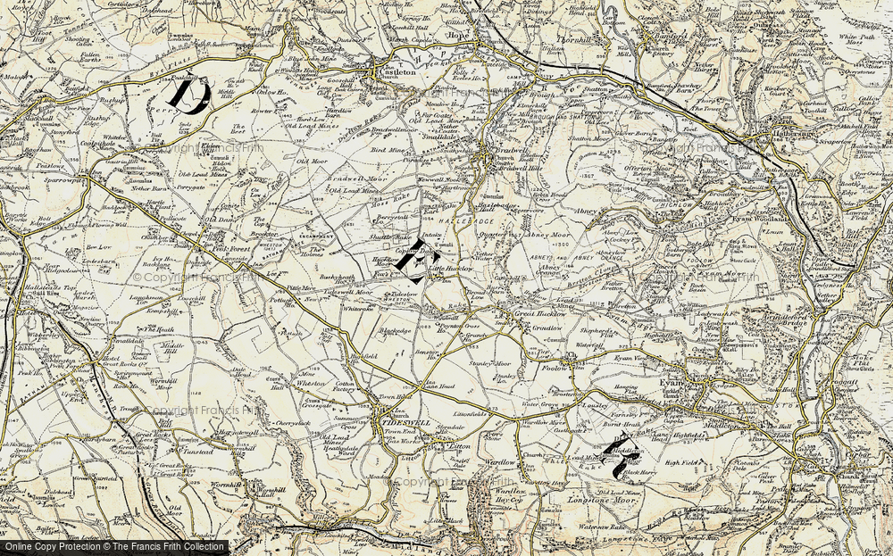 Old Map of Little Hucklow, 1902-1903 in 1902-1903