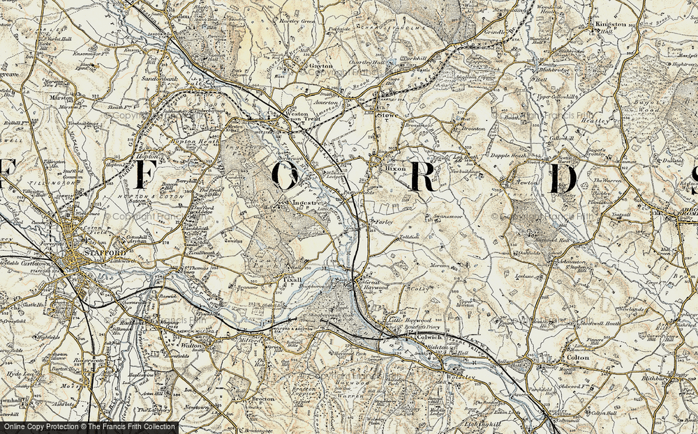Old Map of Little Ingestre, 1902 in 1902