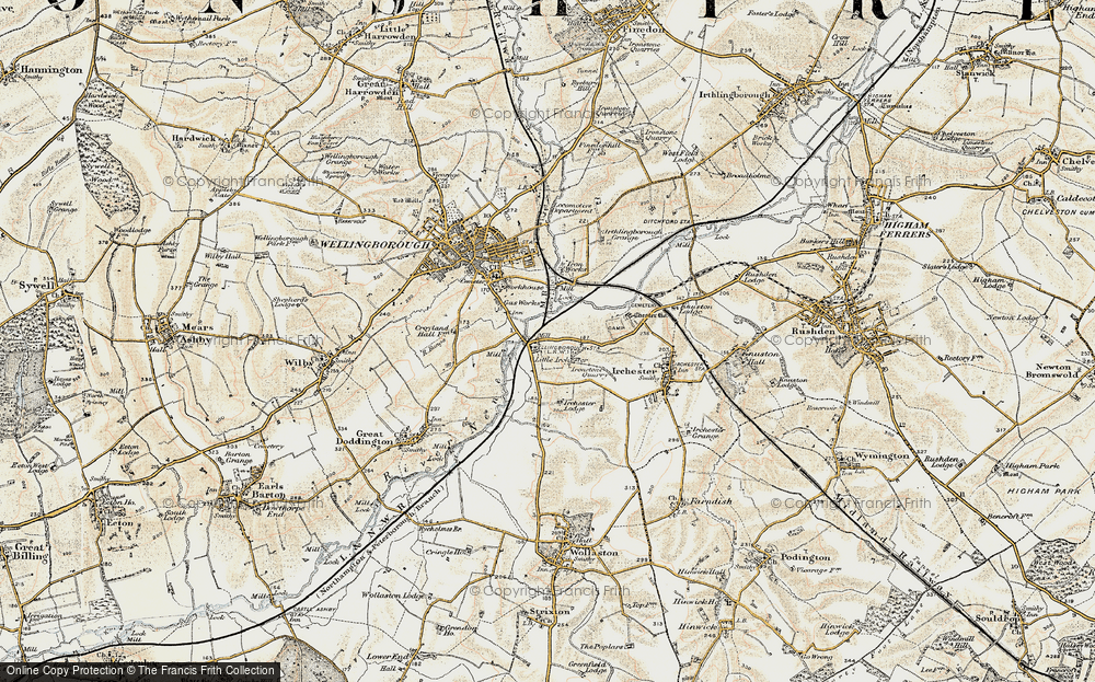 Old Map of Little Irchester, 1901 in 1901