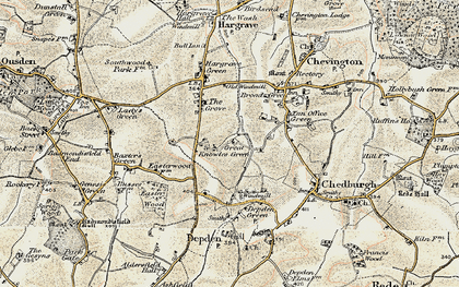 Old map of Little Knowles Green in 1899-1901