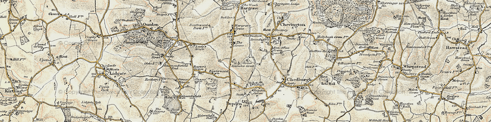 Old map of Little Knowles Green in 1899-1901