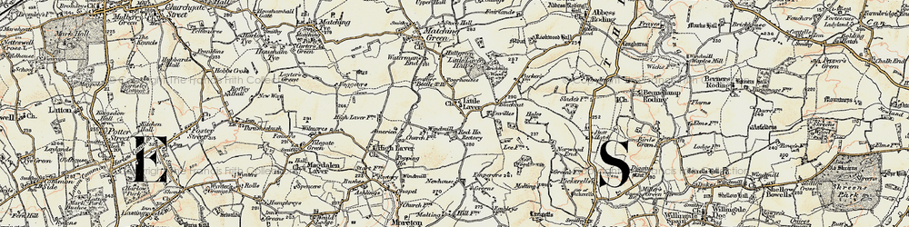 Old map of Little Laver in 1898