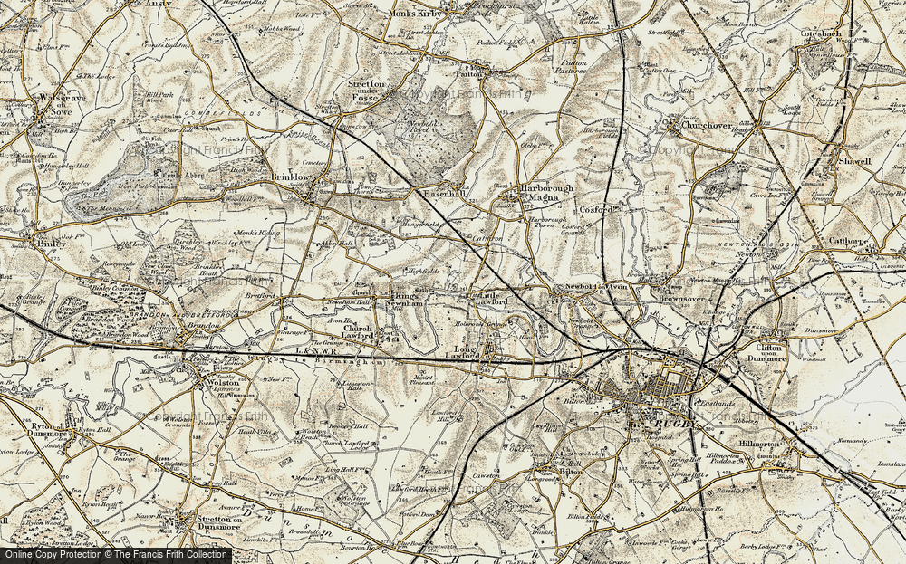 Old Map of Little Lawford, 1901-1902 in 1901-1902