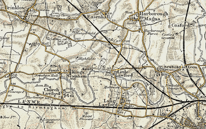 Old map of Little Lawford in 1901-1902