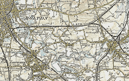 Old map of Little Lever in 1903