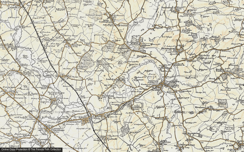 Old Map of Little Linford, 1898-1901 in 1898-1901