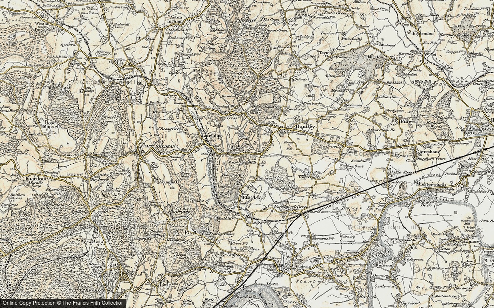 Old Map of Historic Map covering Blaisdon Wood in 1899-1900