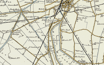 Old map of Spalding Common in 1901-1903