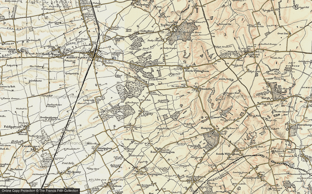 Old Map of Historic Map covering Wood Side in 1903