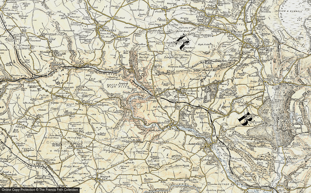 Old Map of Little Longstone, 1902-1903 in 1902-1903