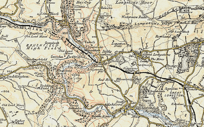 Old map of Little Longstone in 1902-1903