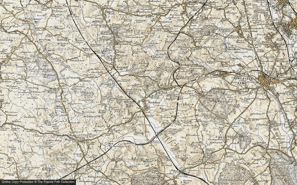 Old Map of Little Madeley, 1902 in 1902