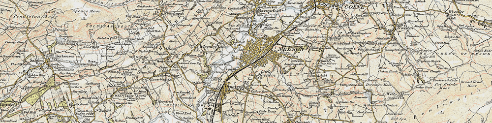 Old map of Little Marsden in 1903-1904