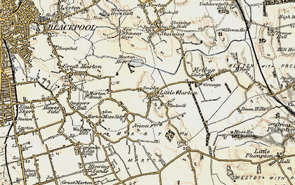 Old map of Little Marton in 1903-1904