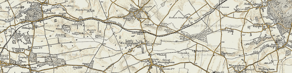 Old map of Little Massingham in 1901-1902