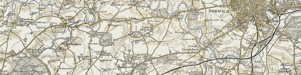Old map of Beckhithe in 1901-1902