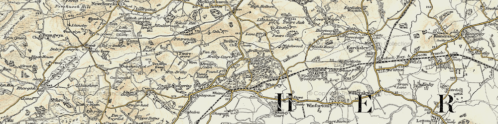 Old map of Brilley Green in 1900-1902