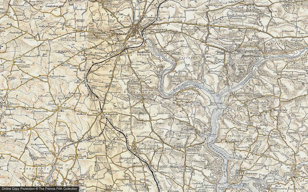 Old Map of Historic Map covering Black Hill in 1901-1912