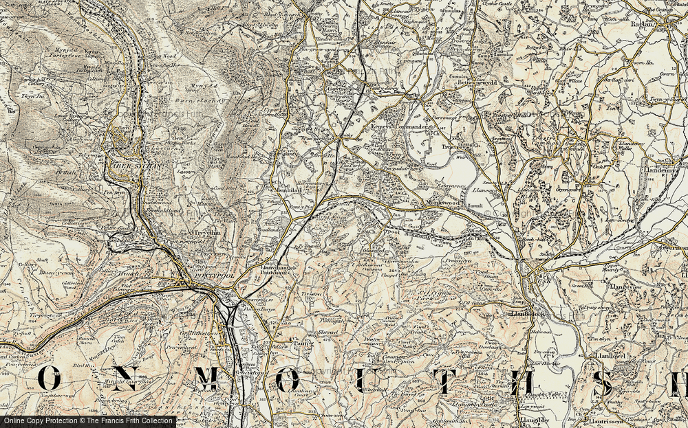 Old Map of Little Mill, 1899-1900 in 1899-1900