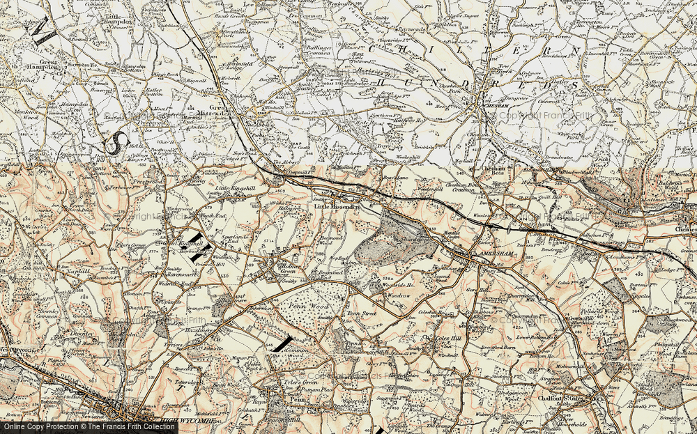Old Map of Historic Map covering Mop End in 1897-1898