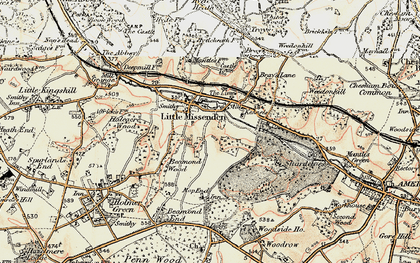 Old map of Mop End in 1897-1898