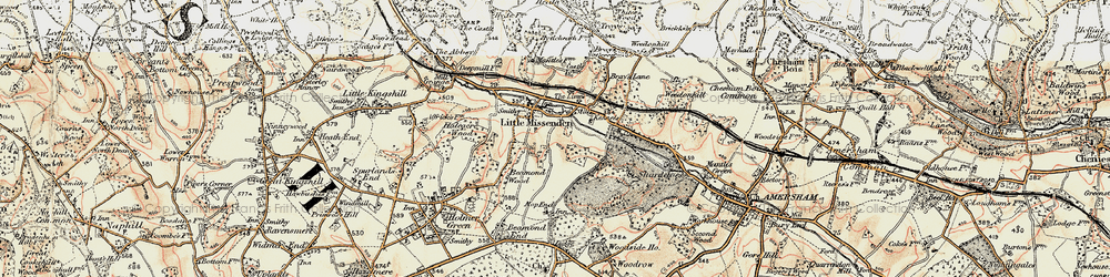 Old map of Mop End in 1897-1898