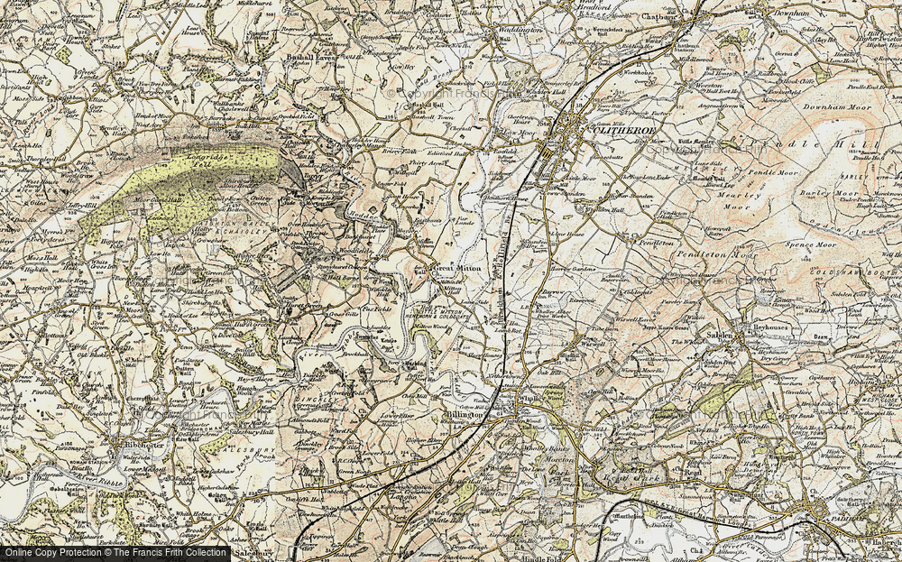 Old Map of Little Mitton, 1903-1904 in 1903-1904
