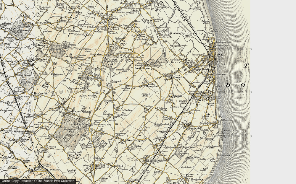 Old Map of Little Mongeham, 1898-1899 in 1898-1899