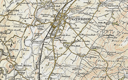 Old map of Little Moor in 1903-1904