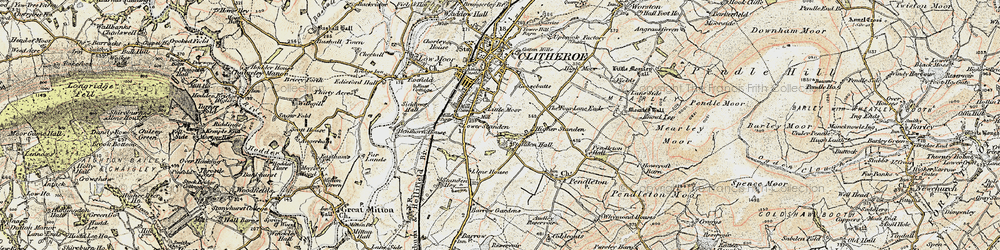 Old map of Little Moor in 1903-1904