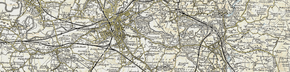 Old map of Little Moor in 1903