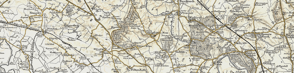 Old map of Adcote in 1902
