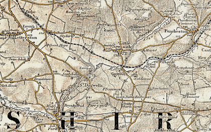 Old map of Little Newcastle in 1901-1912