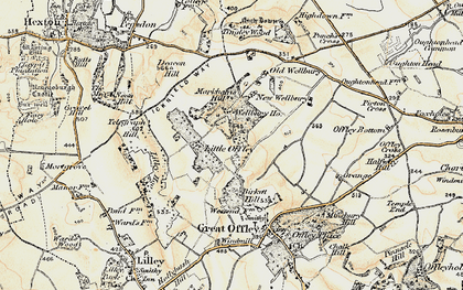 Old map of Little Offley in 1898-1899
