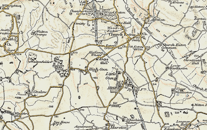 Old map of Little Onn in 1902