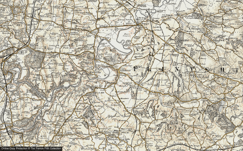 Old Map of Historic Map covering Argoed in 1902