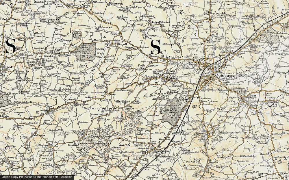 Old Map of Little Oxney Green, 1898 in 1898