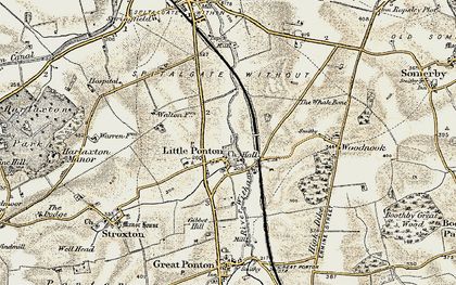 Old map of Little Ponton in 1902-1903