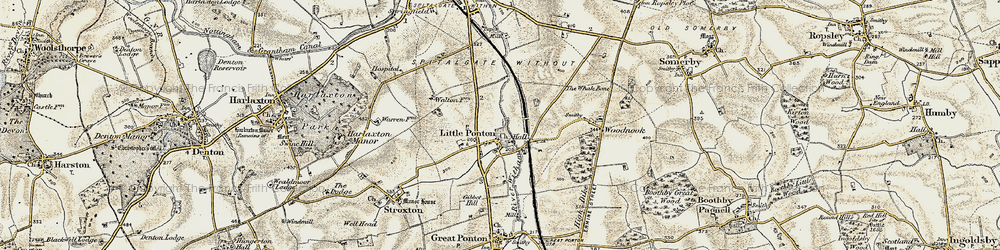 Old map of Little Ponton in 1902-1903