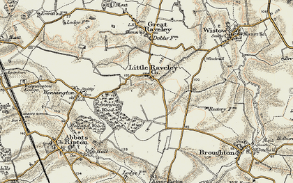 Old map of Little Raveley in 1901