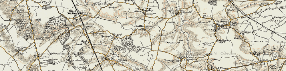 Old map of Little Raveley in 1901