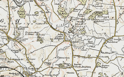 Old map of Little Ribston in 1903-1904