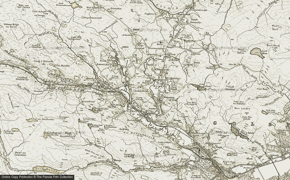 Old Map of Little Rogart, 1910-1912 in 1910-1912