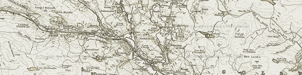Old map of Little Rogart in 1910-1912