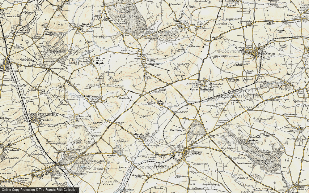 Old Map of Little Rollright, 1899 in 1899