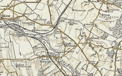 Old map of Little Ryburgh in 1901-1902