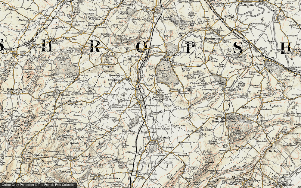 Old Map of Little Ryton, 1902-1903 in 1902-1903