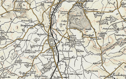 Old map of Little Ryton in 1902-1903